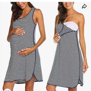 NWOT Striped Breastfeeding friendly dress/nightgown